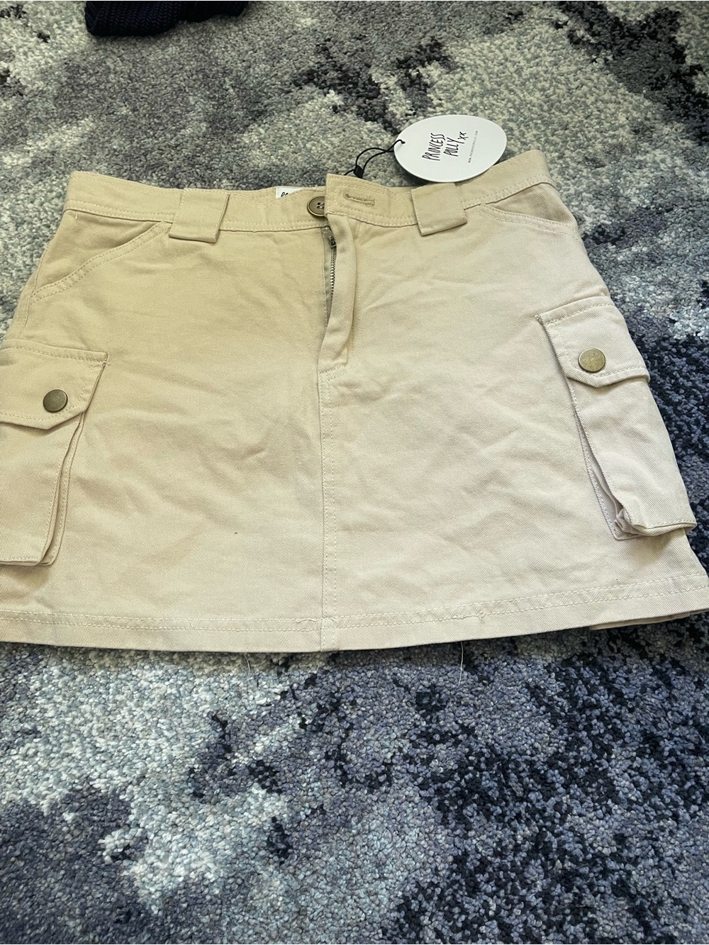 Princess Polly Beige Utility Mini Skirt
